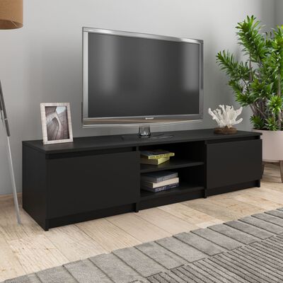 vidaXL TV skrinka, čierna 140x40x35,5 cm, drevotrieska