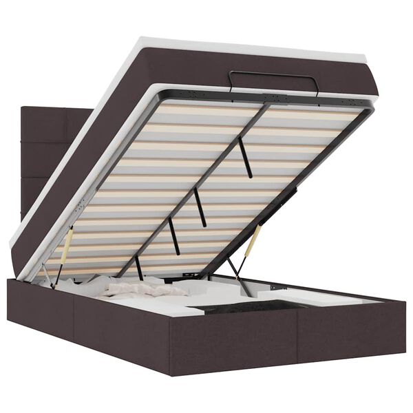 vidaXL Osmansk&aacute; posteľ s matracom Tmavohned&aacute; 120x190 cm L&aacute;tka