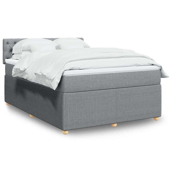 vidaXL Boxspring posteľ s matracom svetlosiv&aacute; 100x200 cm l&aacute;tka
