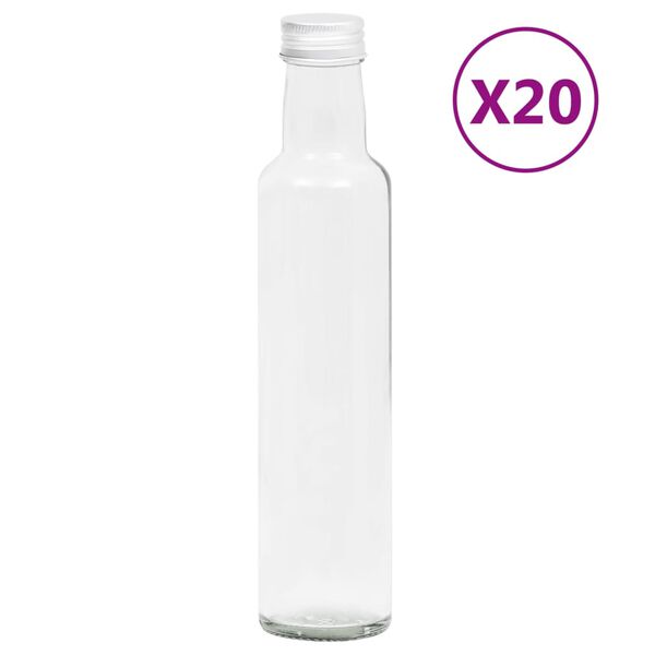 vidaXL Mal&eacute; sklenen&eacute; fľa&scaron;e 260 ml so skrutkovac&iacute;m uz&aacute;verom 20 ks