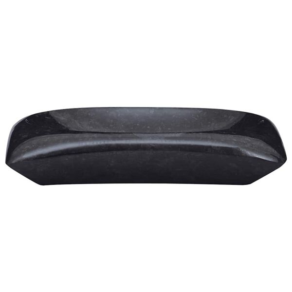 vidaXL Umývadlo čierne 50x35x10 cm mramor