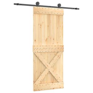 vidaXL Posuvn&eacute; dvere Pr&iacute;rodn&aacute; a čierna 85 x 210 cm