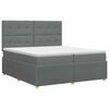 vidaXL Posteľ boxspring s matracom Tmavosiv&aacute; 200 x 200 cm L&aacute;tka