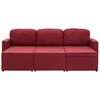 vidaXL 3-miestna modulárna rozkladacia pohovka vínovo červená látková