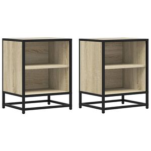 vidaXL Nočn&eacute; stol&iacute;ky 2 ks dub sonoma 40x31x50 cm kompozitn&eacute; drevo+kov