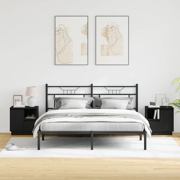 vidaXL Nočn&yacute; stol&iacute;k so z&aacute;suvkou 2 pcs Čierny dub 50 x 34,5 x 50 cm