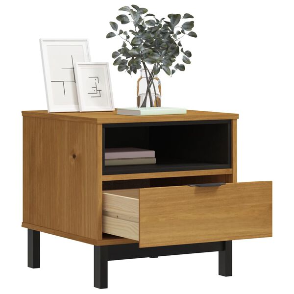 vidaXL Príručný stolík FLAM 50x50x50 cm, borovicový masív