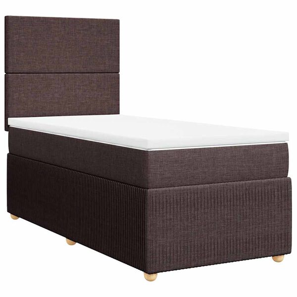 vidaXL Boxspring posteľ s matracom tmavohned&aacute; 100x200 cm l&aacute;tka