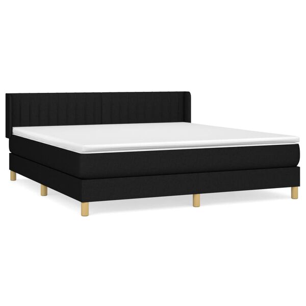 vidaXL Posteľn&yacute; r&aacute;m boxspring s matracom čierny 180x200 cm l&aacute;tka