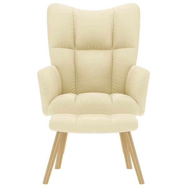 vidaXL Relaxačn&eacute; kreslo s podnožkou kr&eacute;mov&eacute; l&aacute;tka