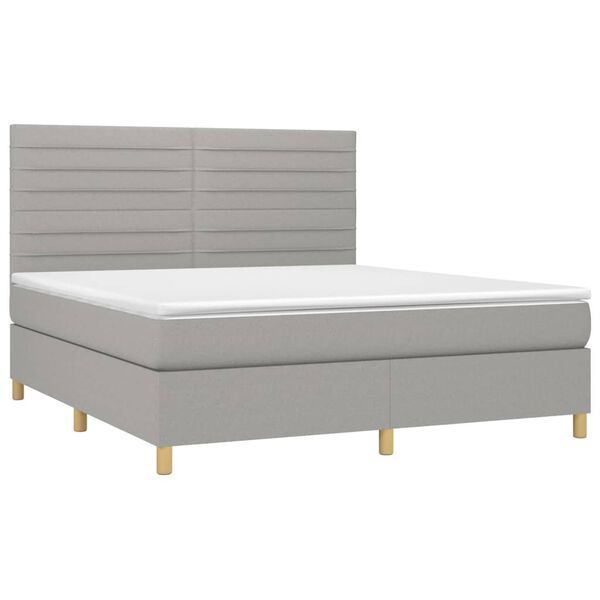 vidaXL Boxspring posteľ s matracom bledosiv&aacute; 180x200 cm l&aacute;tka