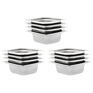 vidaXL Gastron&aacute;doby 12 ks, GN 1/6, 65 mm, nehrdzavej&uacute;ca oceľ