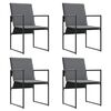 vidaXL Záhradný jedálenský set 5 pcs Čierna Oceľ