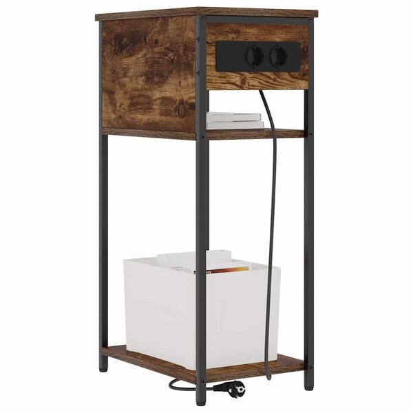 vidaXL Nočn&yacute; stol&iacute;k Dymov&aacute; dub 41 x 28 x 76 cm Kompozitn&eacute; drevo