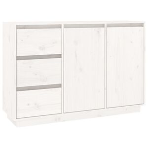 vidaXL Komoda biela 111x34x75 cm borovicov&yacute; mas&iacute;v
