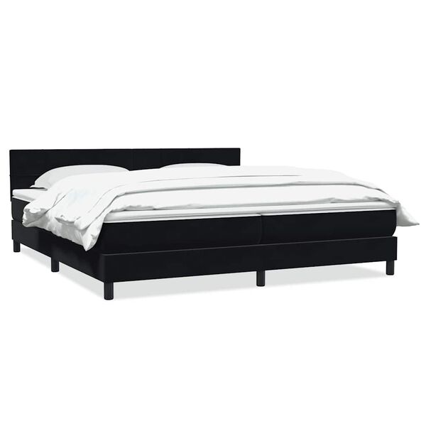 vidaXL Posteľný rám boxspring s matracom čierny 180x210 cm zamat