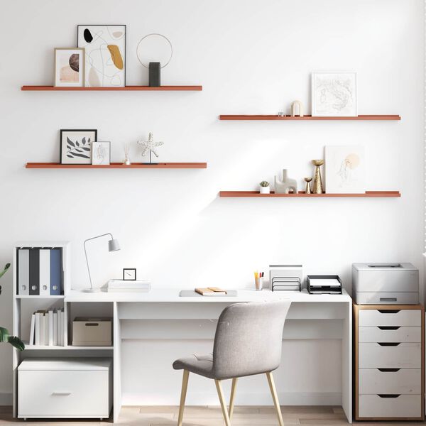 vidaXL Stenn&aacute; polica 4 pcs Červen&aacute; 115 x 9 x 3 cm Kompozitn&eacute; drevo