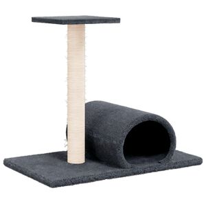 vidaXL &Scaron;krabadlo pre mačky s tunelom tmavosiv&eacute; 60x34,5x50 cm