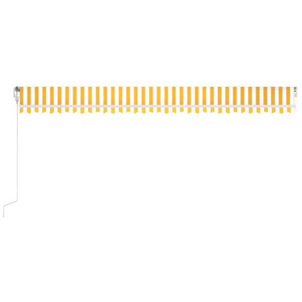 vidaXL Automatická markíza, LED a senzor vetra 600x350 cm, žltá/biela