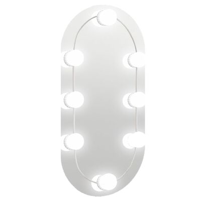 vidaXL Zrkadlo s LED svetlami 40x20 cm sklenené oválne