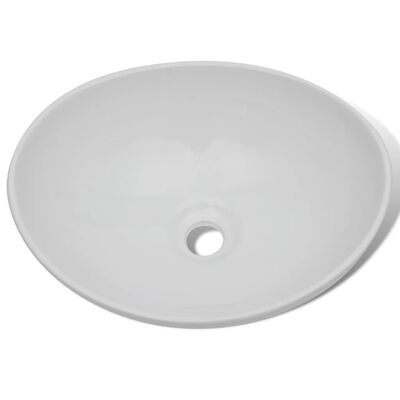 vidaXL Keramické umývadlo 40x33 cm, oválne, biele