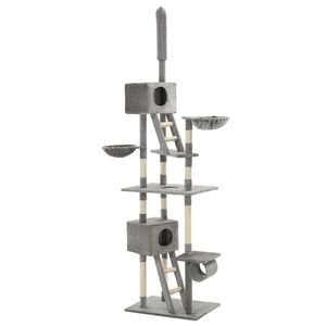 vidaXL &Scaron;krabadlo pre mačky so sisalov&yacute;mi stĺpikmi 230-260 cm, siv&eacute;