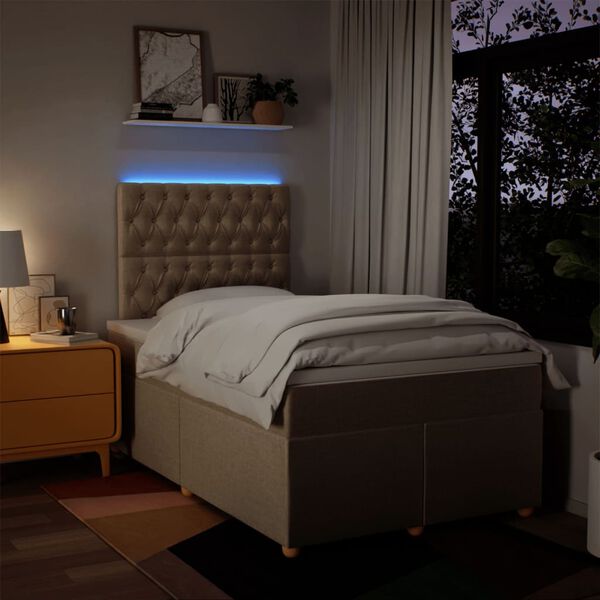 vidaXL Boxspring posteľ s matracom krémová 120x190 cm látka