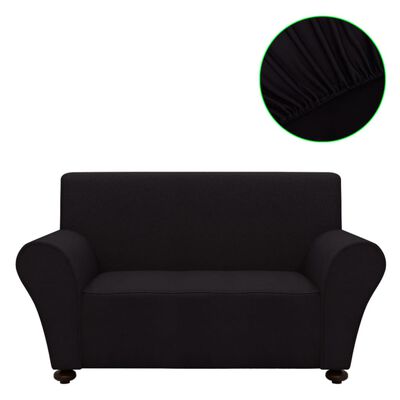 vidaXL Naťahovací prehoz na sedačku, čierny, polyester