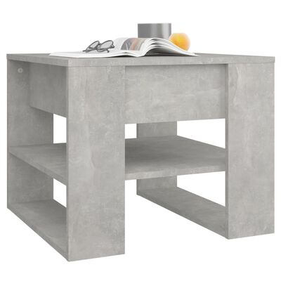 vidaXL Konferenčný stolík betónový sivý 55,5x55x45 cm spracované drevo