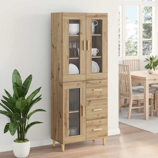 vidaXL Highboard Remeseln&yacute; dub 69,5 x 34 x 180 cm Kompozitn&eacute; drevo