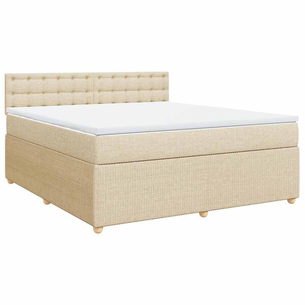 vidaXL Posteľn&yacute; r&aacute;m boxspring s matracom kr&eacute;mov&yacute; 180x200 cm l&aacute;tka