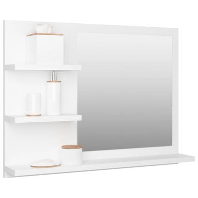 vidaXL Kúpeľňové zrkadlo, biele 60x10,5x45 cm, kompozitné drevo