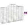 vidaXL Obl&uacute;kov&eacute; gabionov&eacute; ko&scaron;e 2 ks 200x30x120/140 cm pozink. železo