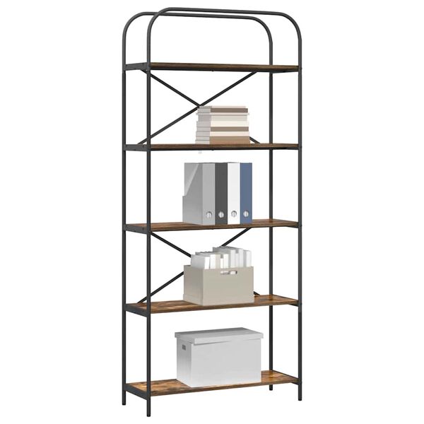 vidaXL Reg&aacute;l na knihy Dymov&aacute; dub 80 x 30 x 183 cm Kompozitn&eacute; drevo