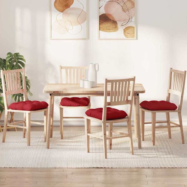 vidaXL Vank&uacute;&scaron;e na sedenie 4 pcs Červen&aacute; 40 x 40 x 12 cm l&aacute;tka