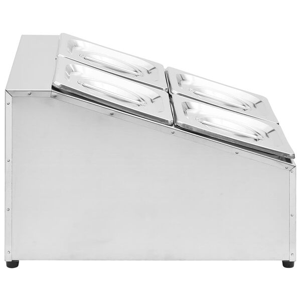 vidaXL Držiak na gastronádoby so 4 GN 1/6 nádobami nehrdzavejúca oceľ