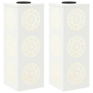 vidaXL Sol&aacute;rne LED svetlo na chodn&iacute;k 2 ks Tepl&aacute; biela 18 x 18 x 50 cm