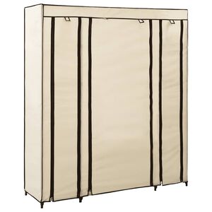 vidaXL &Scaron;atn&iacute;k s priehradkami a tyčami kr&eacute;mov&yacute; 150x45x176 cm l&aacute;tkov&yacute;