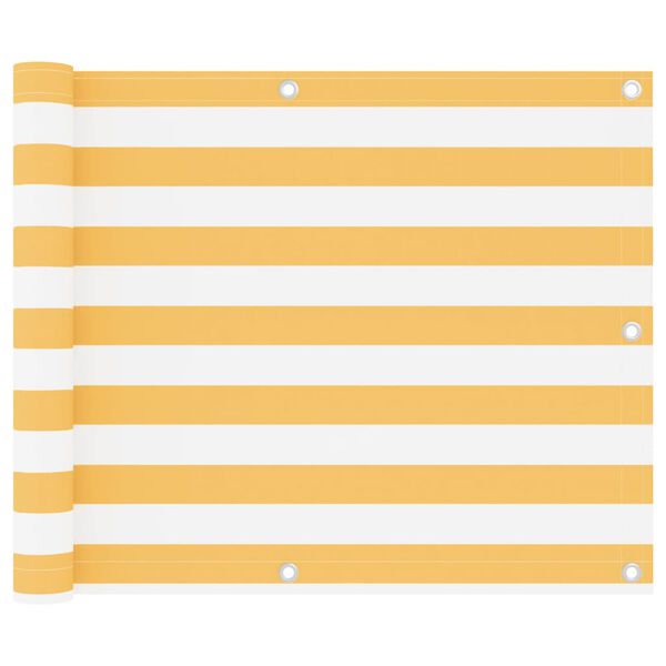 vidaXL Balk&oacute;nov&aacute; mark&iacute;za, biela a žlt&aacute; 75x300 cm, oxfordsk&aacute; l&aacute;tka