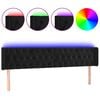 vidaXL Čelo postele s LED čierne 203x16x78/88 cm zamat