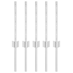 vidaXL Stĺp na plot. 5 pcs Strieborn&aacute; 40 cm Oceľ