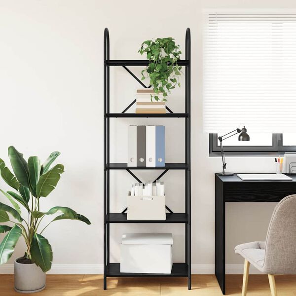 vidaXL Reg&aacute;l na knihy Čierny dub 60 x 30 x 183 cm Kompozitn&eacute; drevo