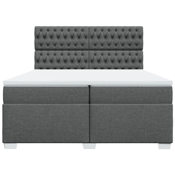 vidaXL Boxspring posteľ s matracom tmavosiv&aacute; 200x200 cm l&aacute;tka