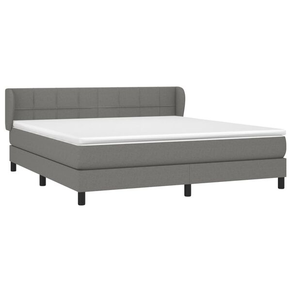 vidaXL Boxspring posteľ s matracom tmavosiv&aacute; 180x200 cm l&aacute;tka