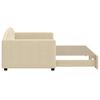 vidaXL Denná posteľ s rozkladacou posteľou krémová 90x200 cm látka