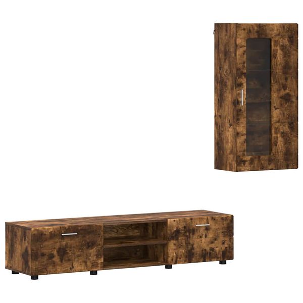 vidaXL Zostava TV skriniek N&aacute;stenn&yacute; FLORIN Dymov&aacute; dub Kompozitn&eacute; drevo