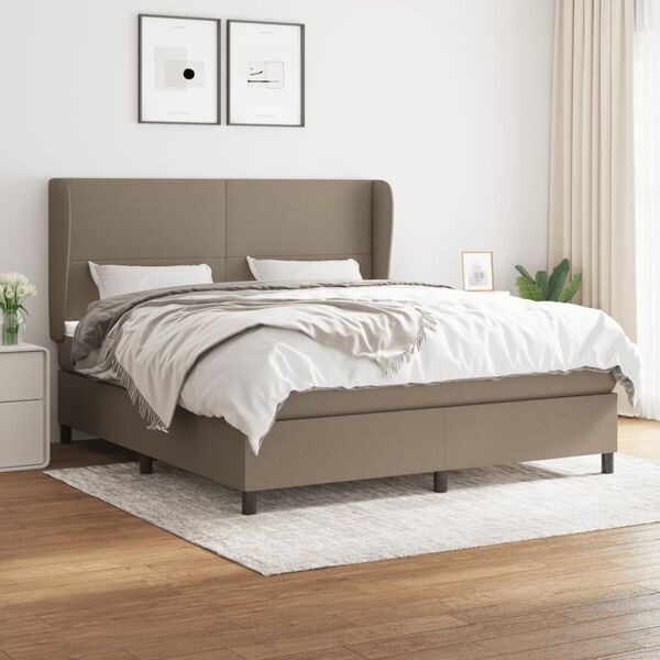 vidaXL Posteľn&yacute; r&aacute;m boxspring s matracom sivohned 180x200 cm l&aacute;tka