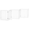 vidaXL Br&aacute;na pre psa s dverami sklad. 9pan. biela 450cm topoľov&eacute; drevo
