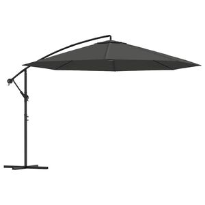 vidaXL Z&aacute;vesn&yacute; z&aacute;hradn&yacute; slnečn&iacute;k, hlin&iacute;kov&aacute; tyč 350 cm, antracitov&yacute;
