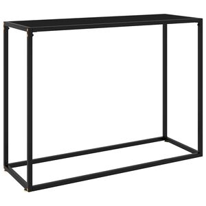 vidaXL Konzolov&yacute; stol&iacute;k čierny 100x35x75 cm tvrden&eacute; sklo